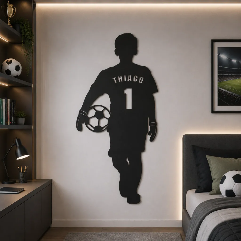 Quadro em MDF - Menino Goleiro Personalizado